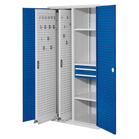 Kappes ®RasterPlan Vertikalschränke 1950x1000x600mm Modell 81 Lochplattentüren enzianblau