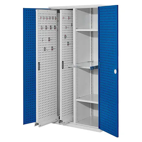 Kappes  Metall-Mehrzweckschrank ®RasterPlan Vertikalschränke 1950x1000x600mm Modell 84 Lochplattentüren