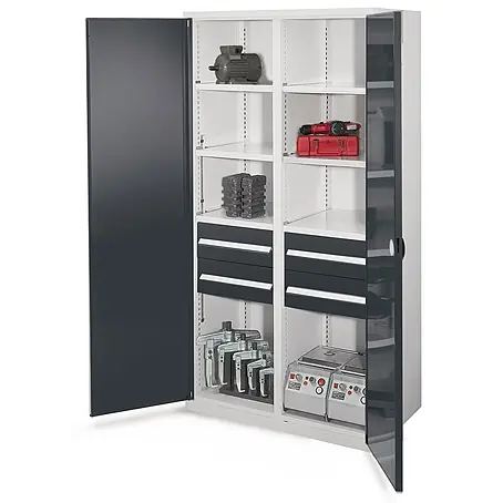 Kappes  Metall-Mehrzweckschrank Schwerlastschränke mit Mitteltrennwand 1950x1000x600mm Doppelwandtüren Mo