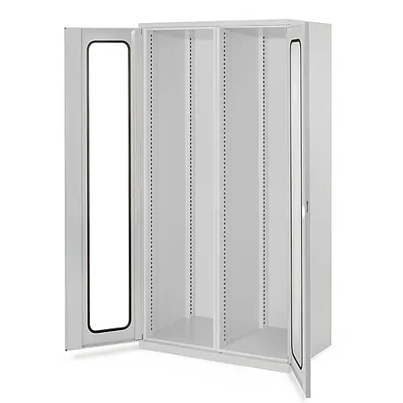 Kappes Schwerlastschränke mit Mitteltrennwand 1950x1000x600mm Sichtfenstertüren Modell 50 lichtgrau