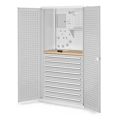 Kappes ®RasterPlan Schubladenschränke 1950x1000x600mm Lochplattentüren Modell 17 lichtgrau