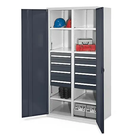 Kappes  Metall-Mehrzweckschrank Schwerlastschränke mit Mitteltrennwand 1950x1000x600mm Vollblechtüren Mod