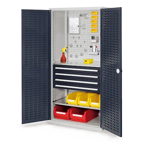 Kappes  Metall-Mehrzweckschrank ®RasterPlan Schubladenschränke 1950x1000x600mm Schlitzplattentüren Model