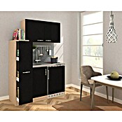 Respekta Minicocina (Ancho: 130 cm, Con placa vitrocerámica, Negro)