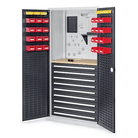 Kappes  Metall-Mehrzweckschrank ®RasterPlan Schubladenschränke 1950x1000x600mm Schlitzplattentüren Model