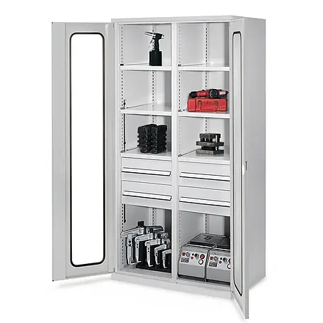 Kappes  Metall-Mehrzweckschrank Schwerlastschränke mit Mitteltrennwand 1950x1000x600mm Sichtfenstertüren