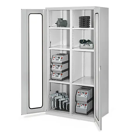 Kappes  Metall-Mehrzweckschrank Schwerlastschränke mit Mitteltrennwand 1950x1000x600mm Sichtfenstertüren