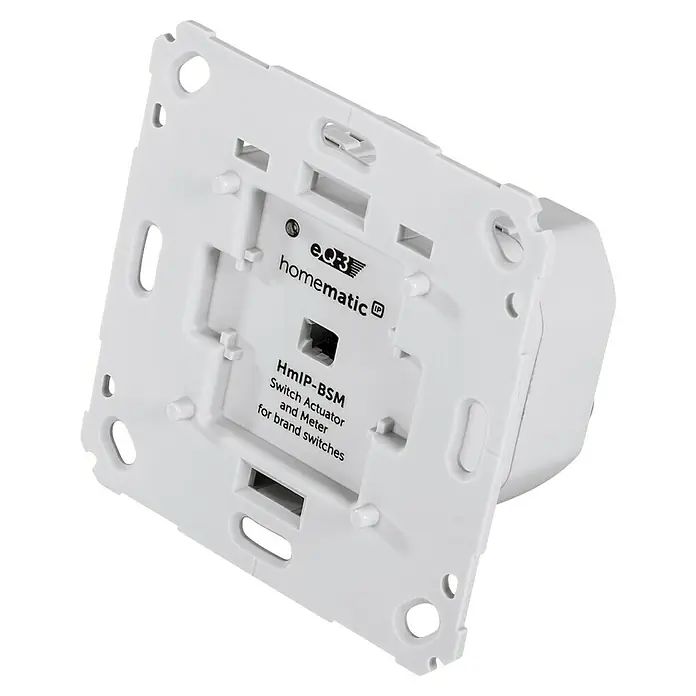Homematic IP Schalter Mess-Aktor für Markenschalter HmIP-BSM - 230 V, 5 A, Max. Anschlussleistung: 1.150 W - Nahaufnahme des Homematic IP HmIP-BSM-Schaltaktors, der für verschiedene Markenschalter geeignet ist und die Hausautomation verbessert.