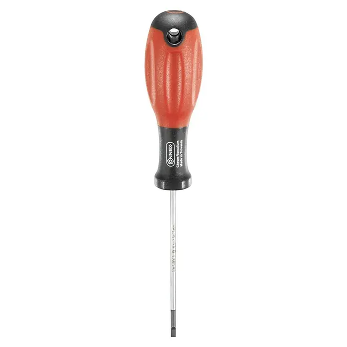 Connex Destornillador para electricista COX310075 - SL 2,5 mm, Longitud de la hoja: 75 mm - Destornillador plano CONNEX con mango ergonómico y hoja de acero al cromo vanadio para un atornillado preciso y fiable.