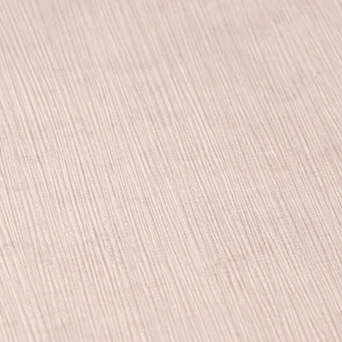 A.S. Création Nordic Feeling Vliestapete Uni I - Creme-Rosa, Uni, 10,05 x 0,53 m - Hellrosa strukturiertes Material mit feinen, vertikalen Rillen.