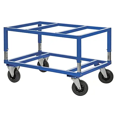 Kongamek  Palettenwagen Palettenwagen in rot höhenverstellbar 655mm hoch mit Bremse für Paletten