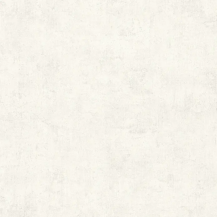 A.S. Création Nordic Feeling Vliestapete Uni - Creme-Grau, Uni, 10,05 x 0,53 m - Gebrochen weiße, strukturierte Oberfläche mit subtilem Stoffgewebe und hellgrauen Gebrauchsspuren.