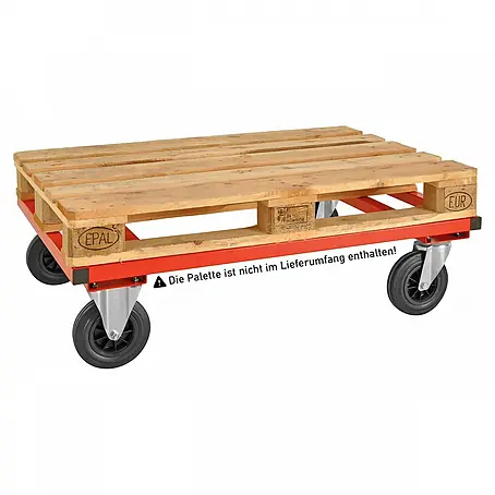 Kongamek  Palettenwagen Palettenwagen in rot 305mm hoch ohne Bremse für Paletten 1200x1000mm