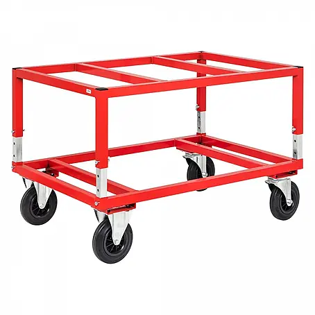 Kongamek  Palettenwagen Palettenwagen in rot höhenverstellbar 655mm hoch ohne Bremse für Euro-Pal