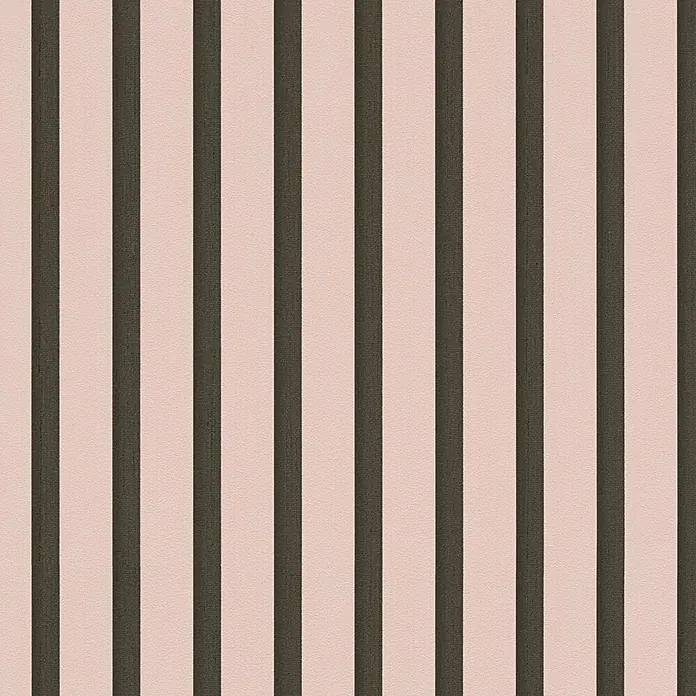 A.S. Création Pintwalls 3 Vliestapete Paneele - Rosa-Schwarz, Sonstiges, 10,05 x 0,53 m - Vertikales gestreiftes Stoffmuster in Hellrosa und Dunkelbraun.