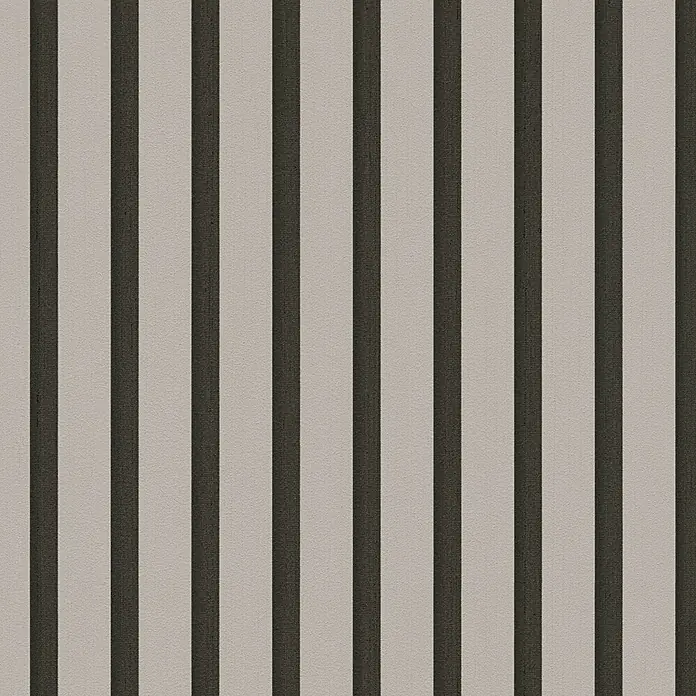 A.S. Création Pintwalls 3 Vliestapete Paneele - Greige-Schwarz, Sonstiges, 10,05 x 0,53 m - Strukturierter Stoff mit abwechselnd dunklen und hellgrauen vertikalen Streifen.