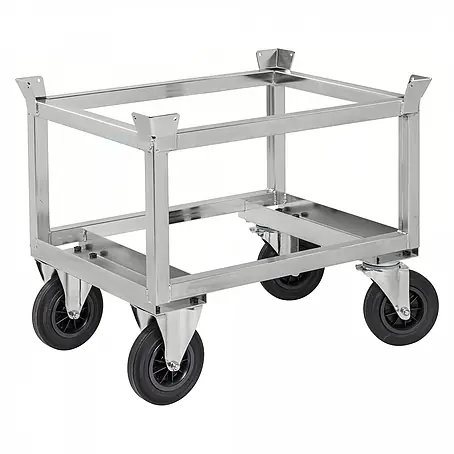 Kongamek  Palettenwagen Palettenwagen verzinkt und verschweißt 700mm hoch ohne Bremse für Halbpal
