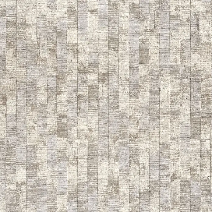 A.S. Création Metropolitan Stories Vibes & Styles Vliestapete Struktur I - Beige-Creme, Grafisch, 10,05 x 0,53 m - Zerrissenes hellbeiges und graues Streifenmuster, rustikale strukturierte Oberfläche für Wände.