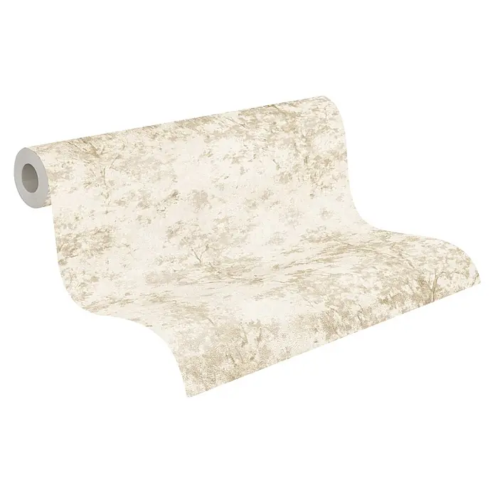 A.S. Création Metropolitan Stories Vibes & Styles Vliestapete Zweige - Beige-Creme, Floral, 10,05 x 0,53 m - Abgerollte Tapetenrolle in Beige mit dezentem strukturiertem Muster.