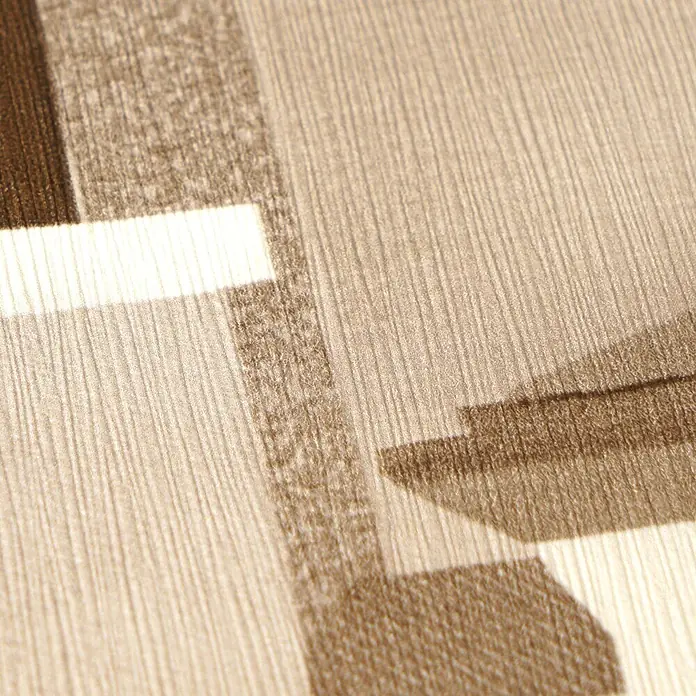 A.S. Création Pintwalls 3 Vliestapete Mediterran - Braun-Beige, Sonstiges, 10,05 x 0,53 m - Gestreifter Stoff in Hell- und Dunkelbraun mit abstraktem, geometrischem Muster.