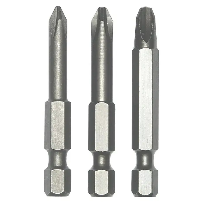Connex Set de puntas COXT973007 - 3 pzs. - Surtido de tres puntas de destornillador con diferentes cabezas para varios tipos de tornillos, ideal para aficionados al bricolaje y profesionales.