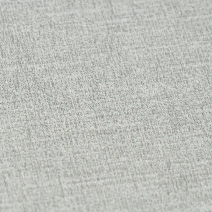 A.S. Création Cuba 2 Vliestapete Uni - Grün-Grau, Uni, 10,05 x 0,53 m - Nahaufnahme von hellgrauem Melange-Stoff mit feiner, weicher Textur.