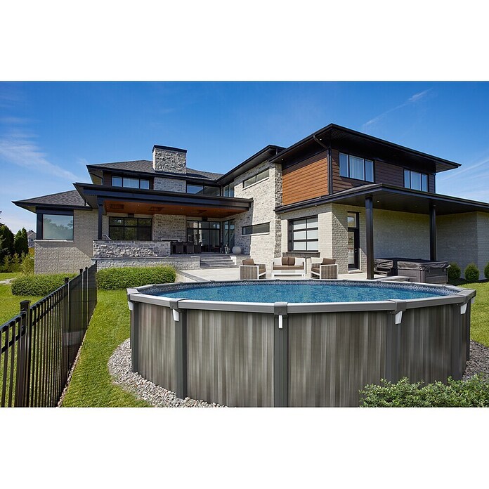 Stahlwand-Pool Pulsar (Grau, L x B: 3,66 x 3,66 m, Farbe Innenfolie Sand) | BAUHAUS