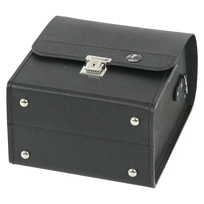 Hepco & Becker Werkzeugtasche Favorit 7118 - Innenmaß: B x T x H: 210 x 140 x 280 mm, Leder - Ein schwarzer Hepco & Becker Kamerakoffer, perfekt für den sicheren Transport Ihrer Ausrüstung.