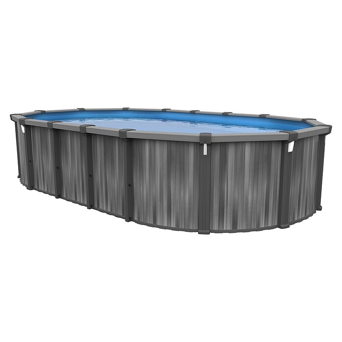 Stahlwand-Pool Pulsar (Grau, L x B: 5,48 x 3,66 m, Farbe Innenfolie Blau) | BAUHAUS