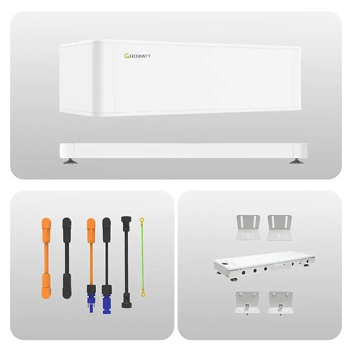 Growatt Steuereinheit 60050 BMS - 0% MwSt. gem. § 12 Abs. 3 UStG - Passend für: Batteriespeicher ARK-2.5H A1 - Weißer Growatt Akku/Wechselrichter mit Montagezubehör und Anschlusskabeln.