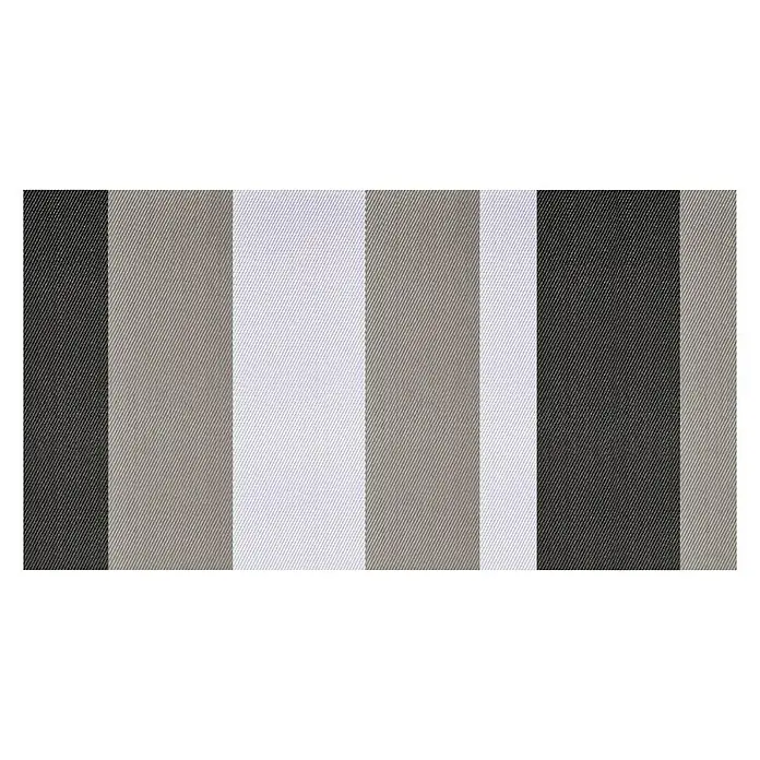 Alfombra de vinilo Living Stripes - Gris, 150 x 80 cm - Camino de mesa a rayas con franjas alternas en tonos de negro, gris y blanco, ideal para decoraciones de mesa modernas.