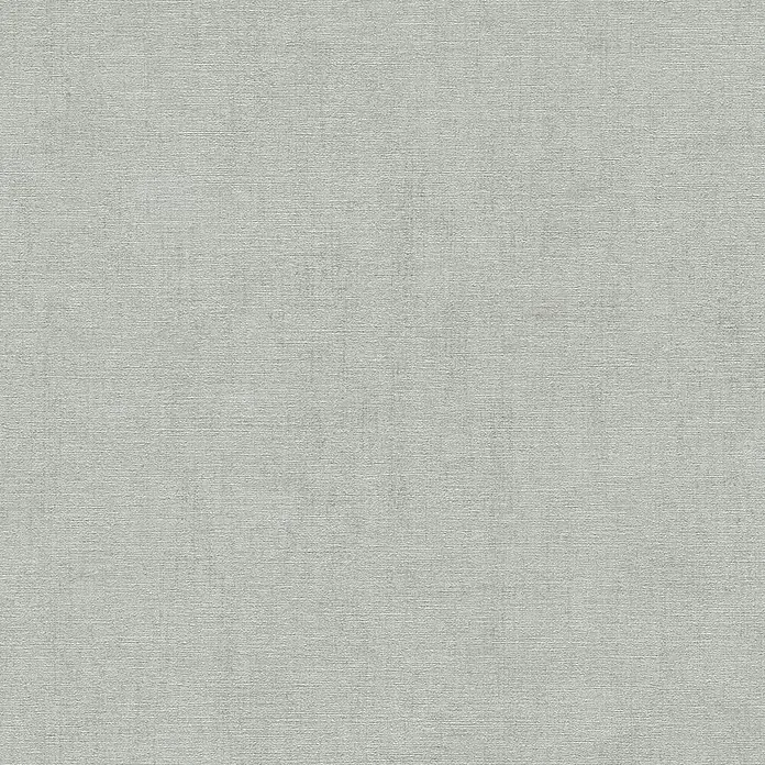 A.S. Création Cuba 2 Vliestapete Uni - Grün-Grau, Uni, 10,05 x 0,53 m - Nahtlose hellgraue Webstofftextur.