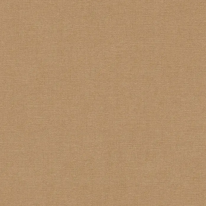 A.S. Création Cuba 2 Vliestapete Uni - Karamell, Uni, 10,05 x 0,53 m - Nahtlose hellbraune Leinenstofftextur.