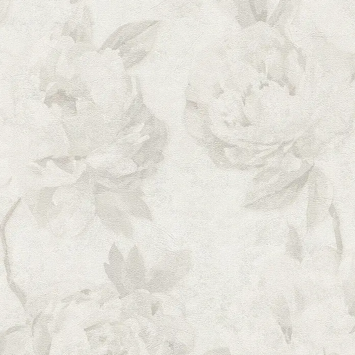 A.S. Création Pintwalls 3 Vliestapete Blüte - Grau-Weiß, Floral, 10,05 x 0,53 m - Hellbeige strukturierte Tapete mit zarten floralen, vermutlich Pfingstrosen-, Mustern.