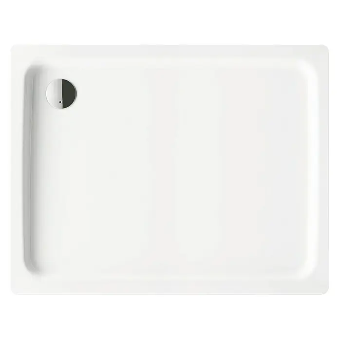 Kaldewei Duschwanne Duschplan 543-1 - L x B: 90 x 75 cm, Stahl, Weiß - Weiße, rechteckige Duschwanne mit rundem Abfluss. Ideal für moderne Badezimmer.