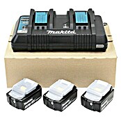 Makita Batería y cargador (18 V, 3 baterías, 5 Ah)