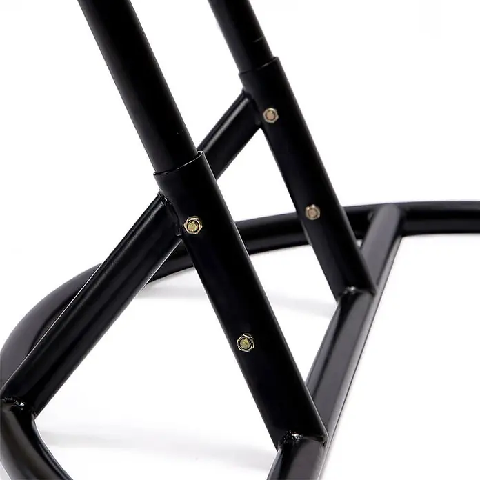 Home Deluxe Hängesessel TWIN - Kunststoff, Schwarz - Schwarzer Metallständerfuß mit verschraubten, sich kreuzenden Stützstreben.