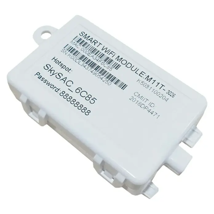 HTW Módulo USB WiFi para IX80 y Vela de 18K y 24K - Específico para: IX80 y Vela de 18K y 24K, Blanco - Imagen de un módulo Smart WiFi M11T-3026, con detalles de punto de acceso y contraseña.