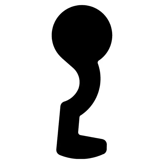 Bever Buntbartschlüssel - Schweifung 3, 77 mm - Schwarze Silhouette eines stilisierten Schlüssels oder Werkzeugs, ideal für Logos oder Symbole, die Einfachheit und Funktionalität vereinen.