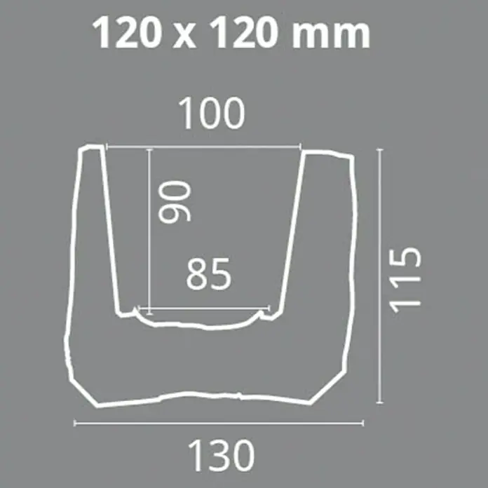 Dekobalken - Hellbraun, 200 x 13 x 11,5 cm, Polyurethan - Produktabbildung mit Maßangaben. Die Maße sind 120 x 120 mm, 100, 90, 85, 115 und 130. Ideal für Planungen und Konstruktionen.