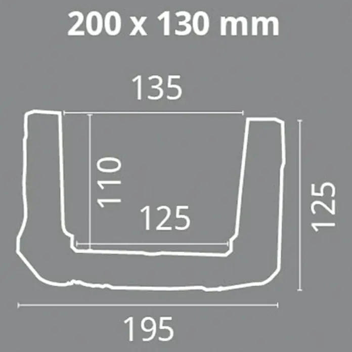 Dekobalken - Dunkelbraun, 200 x 19,5 x 12,5 cm, Polyurethan - Produkt-Abmessungen: 200 x 130 mm, mit den Maßen 135, 110, 125 und 195 mm für detaillierte Spezifikationen.
