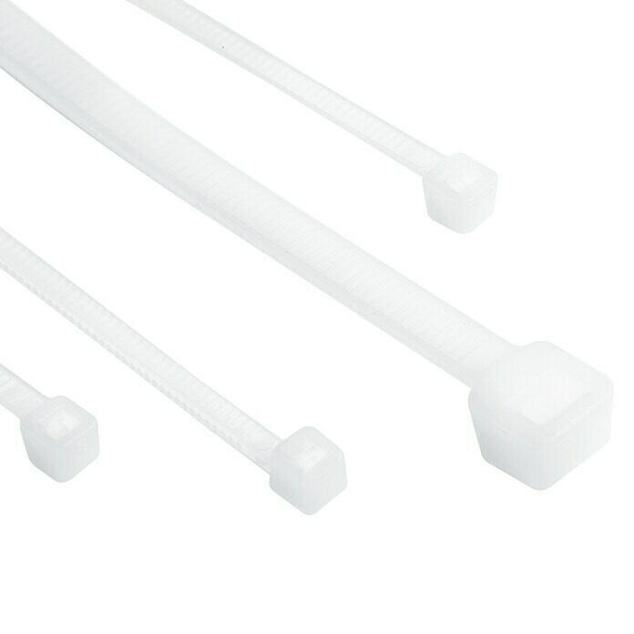 Index Bridas para cables de Nylon (Blanco, L x An: 450 x 7,6 mm, 100 uds.)