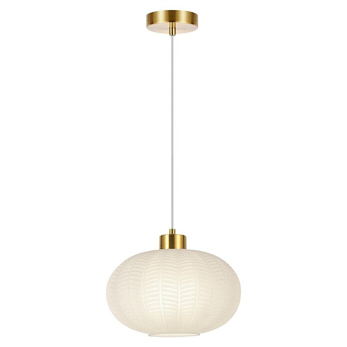 Lámpara colgante Nawa (60 W, Blanco ópalo, E27) | BAUHAUS