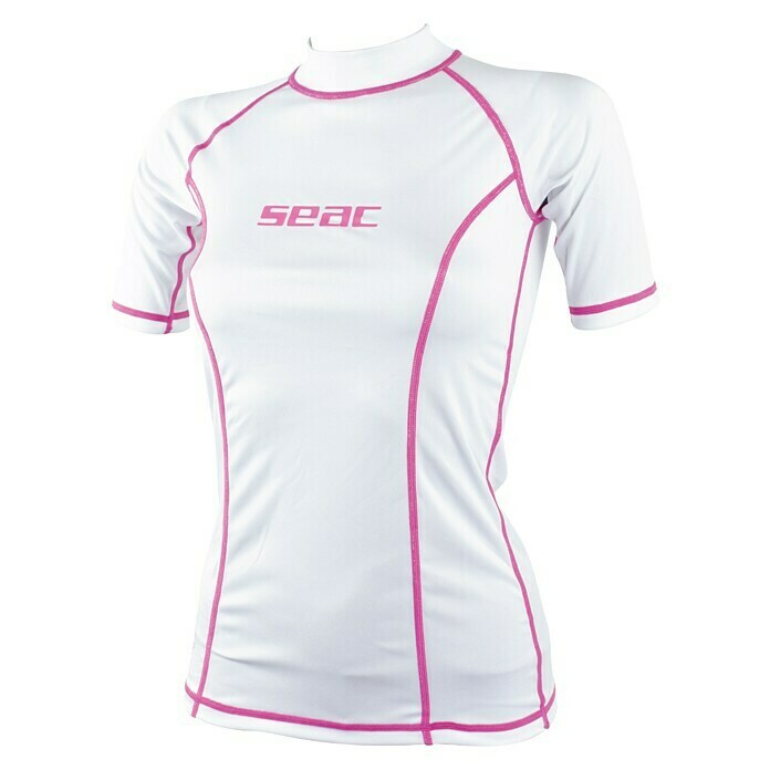 Seac Sub Camiseta térmica T-Sun Short para mujer (XL, Blanco/Rosa)