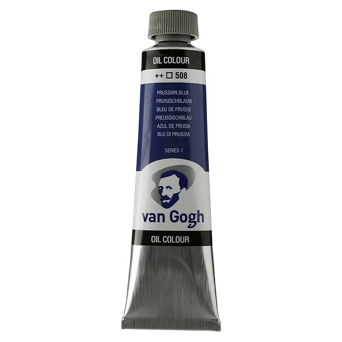 Talens Van Gogh Pintura al óleo - Azul de Prusia, 40 ml, Tubo - Un tubo de pintura al óleo Azul de Prusia Van Gogh, Serie 1, con el número de color 508, ideal para la pintura artística al óleo.