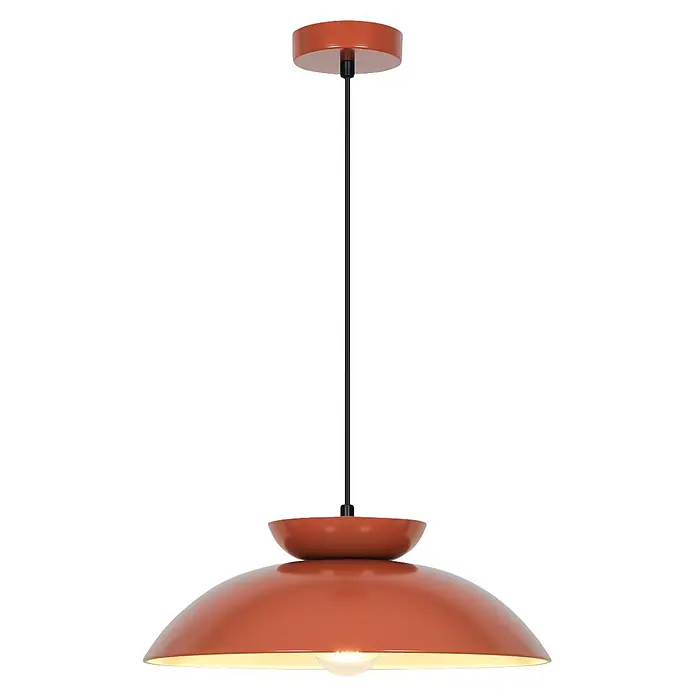 Alemar Lámpara colgante Idea - 60 W, Terracota, E27 - Lámpara colgante de terracota con pantalla en forma de cúpula y florón.