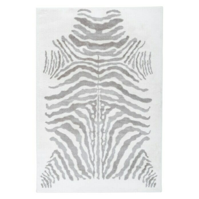 Kayoom Hochflorteppich (Weiß/Grau, 230 x 160 cm)