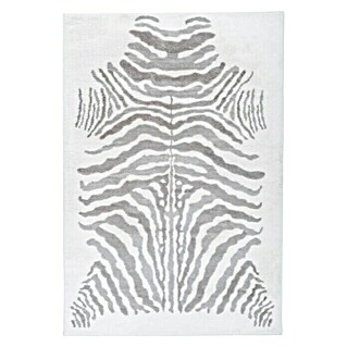 Kayoom Hochflorteppich Zebra (Weiß/Grau, 230 x 160 cm, 100 % Polyester)