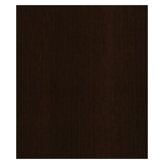 Maderas Daganzo Tablero de melamina al corte - Wengué, 244 cm x 122 cm x 16 mm - Chapa de madera marrón oscuro con una veta fina y líneas verticales, ideal para muebles o revestimientos de pared.