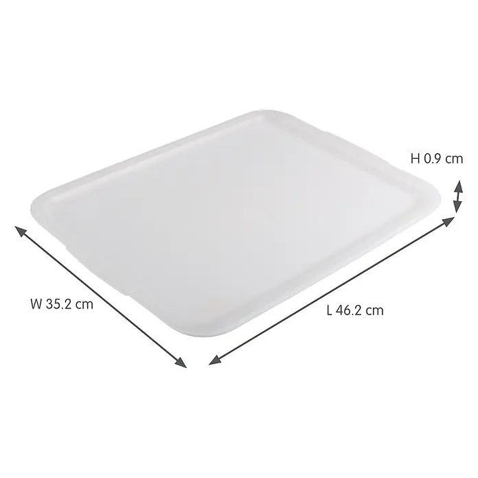 Sunware Sigma home Deckel - L x B x H: 46,2 x 35,2 x 0,9 cm, Passend für: Sigma home Aufbewahrungsbox 24l & 32l, Kunststoff, Transparent - Transparenter weißer rechteckiger Kunststoffdeckel, L 46,2 cm, B 35,2 cm, H 0,9 cm.